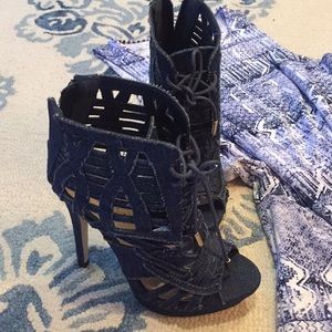 Denim Stiletto Booties